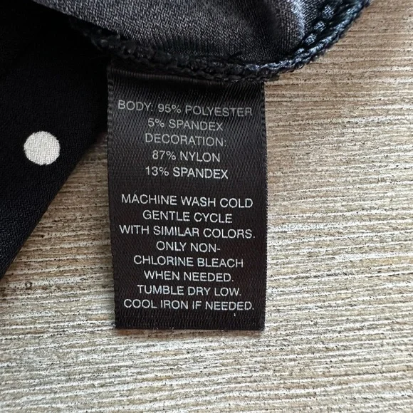 White House black market Black Polka Dot Lace Trim Chemise small - Picture 5 of 7